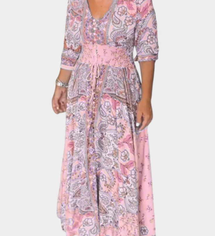 Dunya Casual Zomerjurk met V-hals
