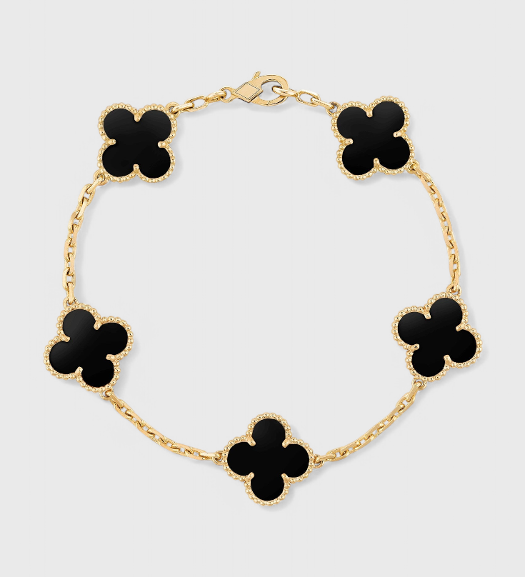 Klavermotief en Elegante Gouden Armband