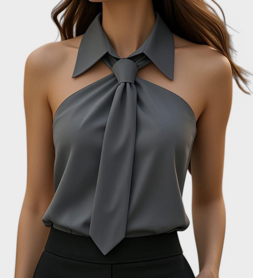 Lucía™ | Elegante Halter Blouse