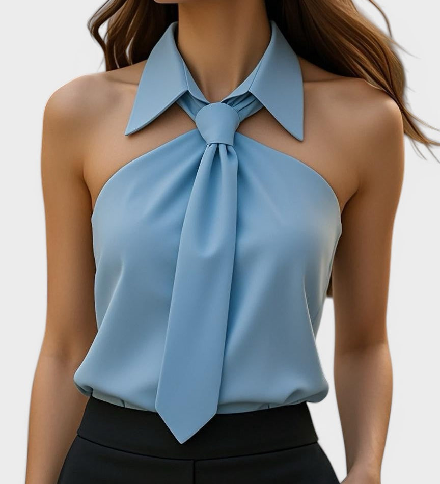 Lucía™ | Elegante Halter Blouse