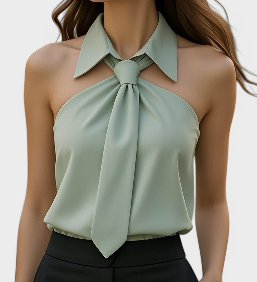 Lucía™ | Elegante Halter Blouse