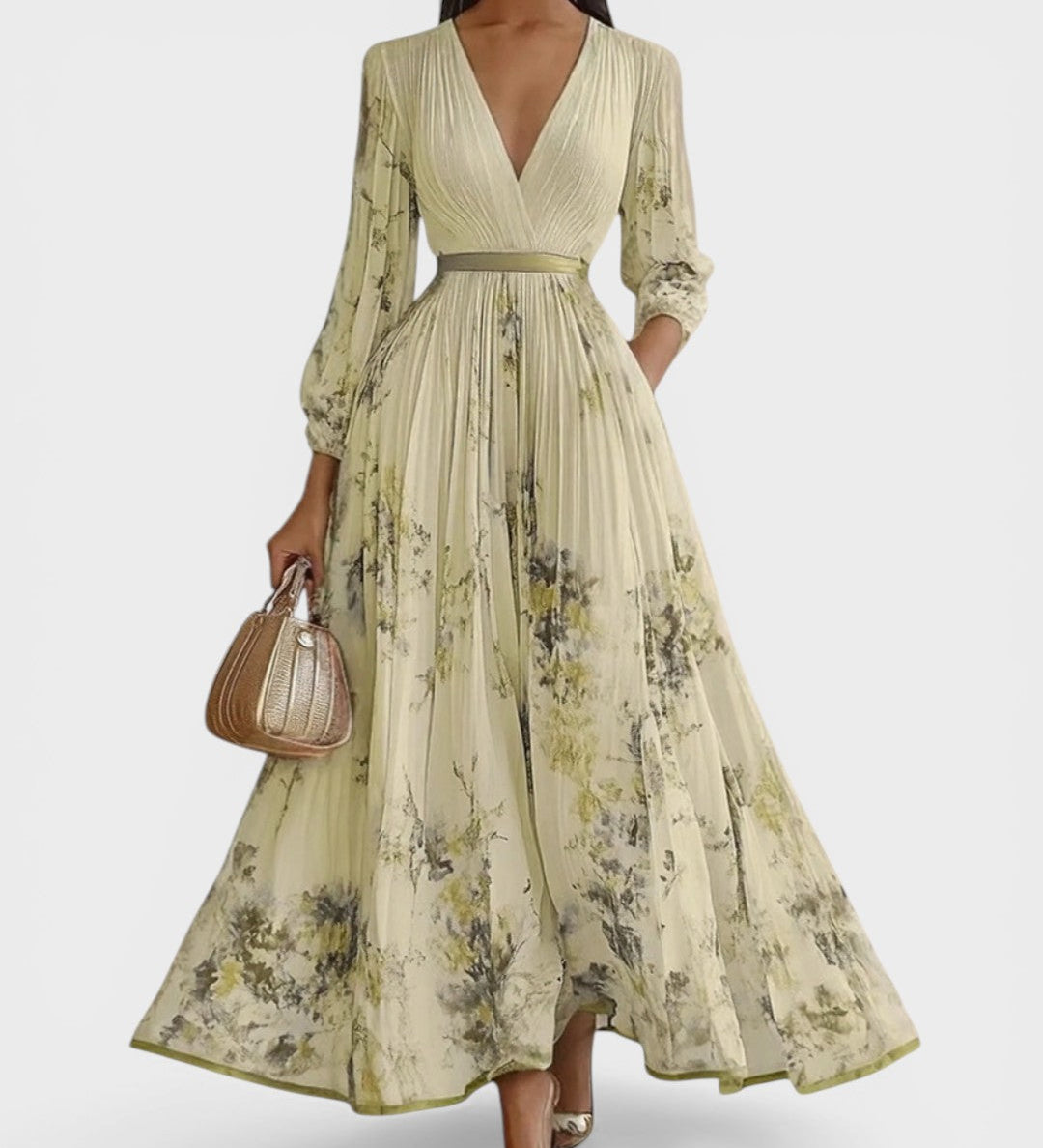Ariadna™ | Elegante Bloemen Plissé Jurk