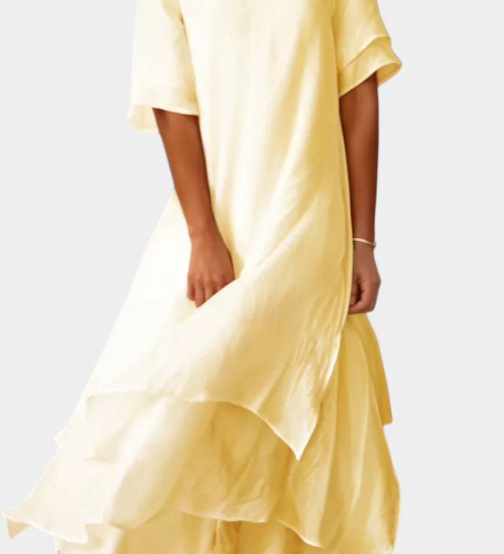 Elegante Katoenen Jurk en Eloise Cape