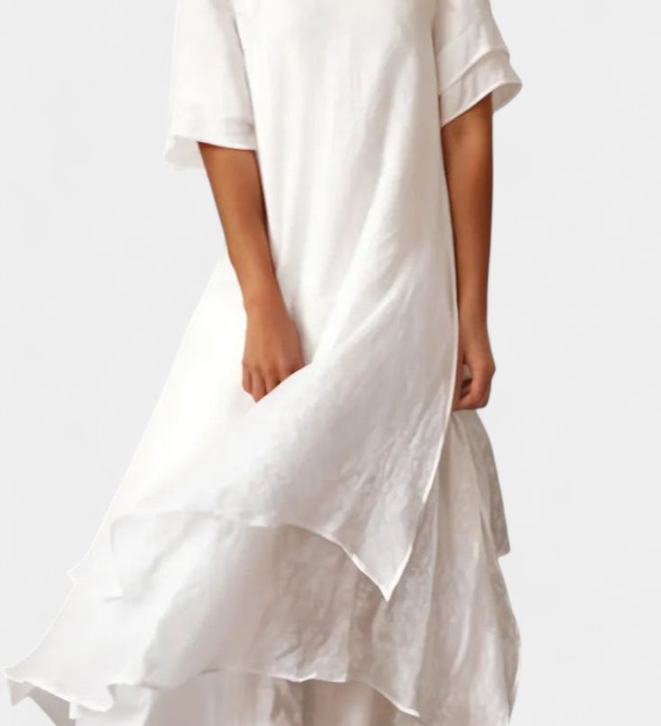 Elegante Katoenen Jurk en Eloise Cape