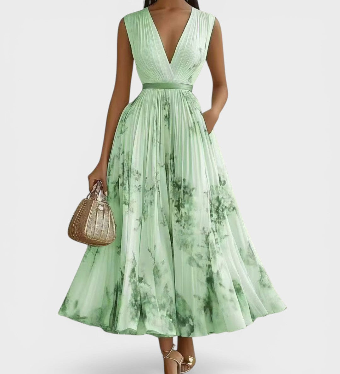 Ariadna™ | Elegante Bloemen Plissé Jurk