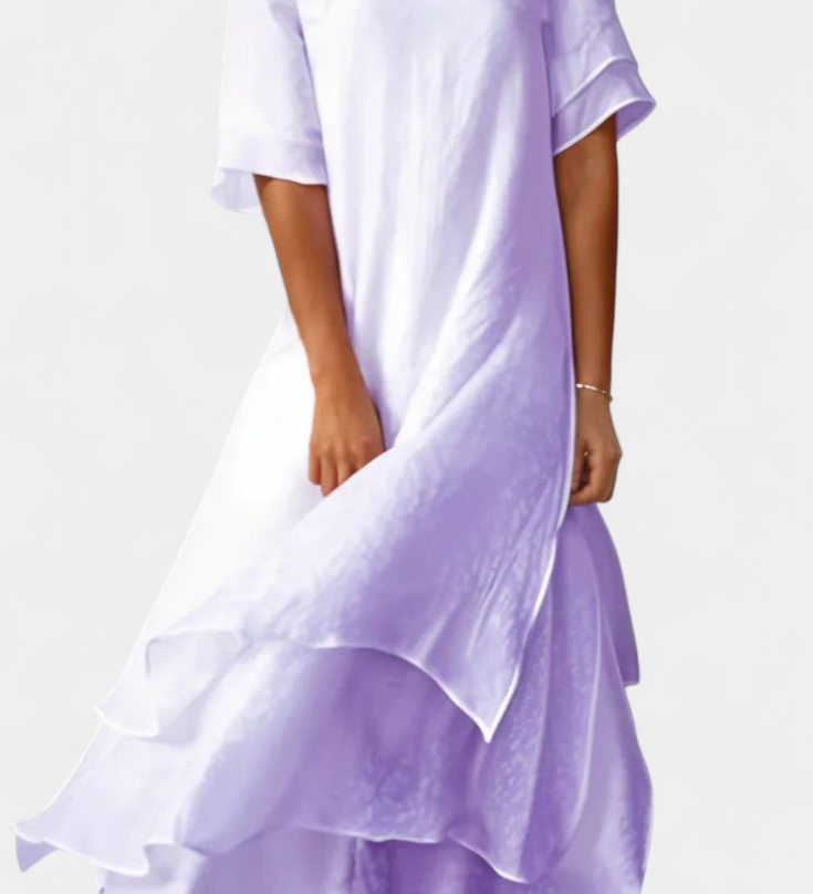 Elegante Katoenen Jurk en Eloise Cape