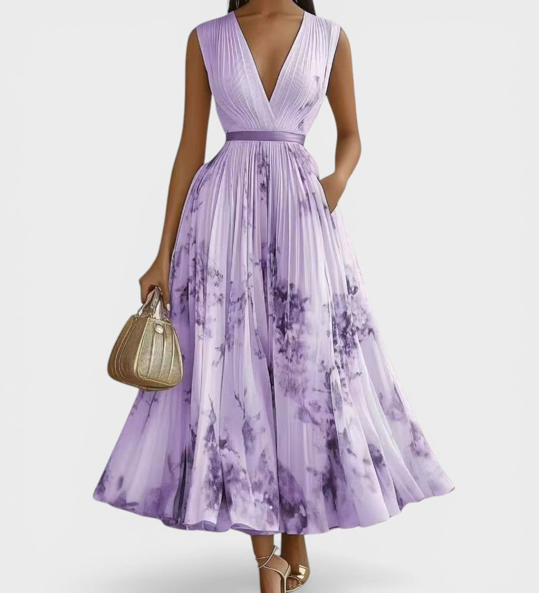 Ariadna™ | Elegante Bloemen Plissé Jurk