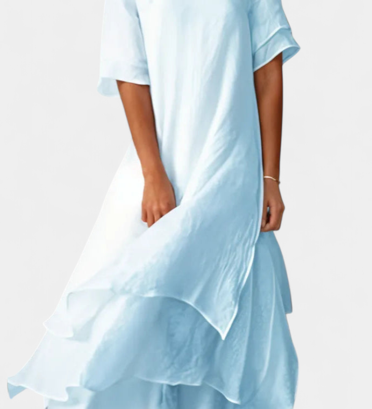 Elegante Katoenen Jurk en Eloise Cape