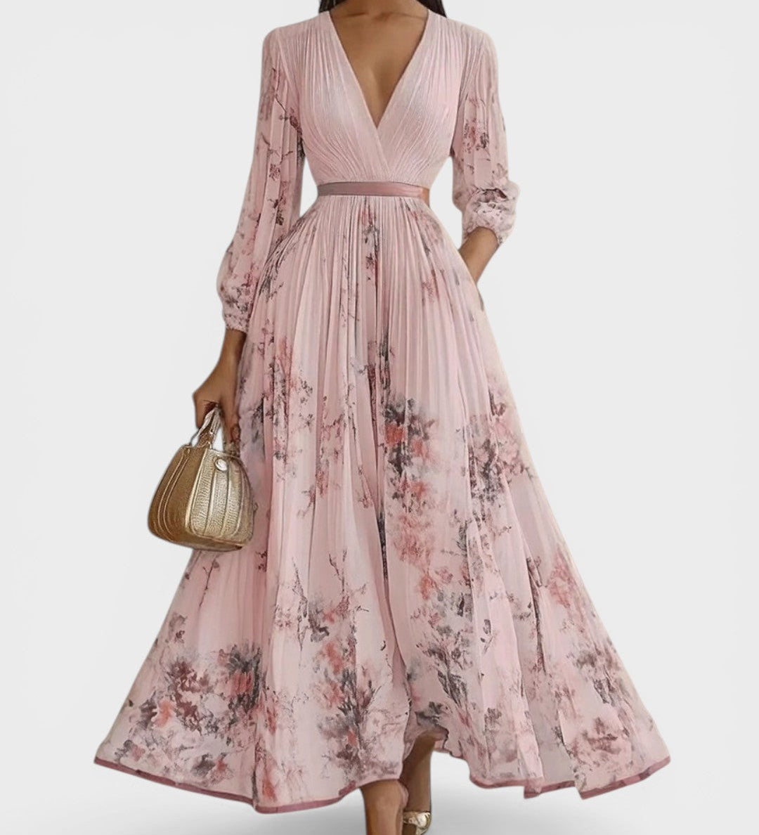 Ariadna™ | Elegante Bloemen Plissé Jurk