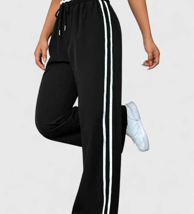 Alanys Wijde Sportbroek met Zijdetail