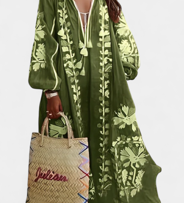 Alessia Lange Mouwen Bloemenjurk in Bohemian Stijl