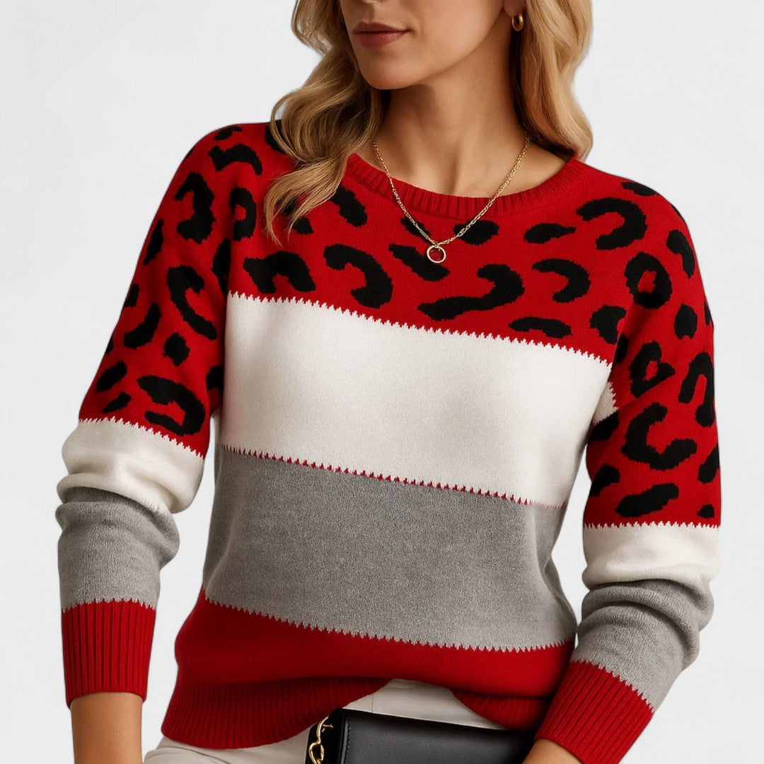 Julieta™ | Casual Trui met Luipaardprint