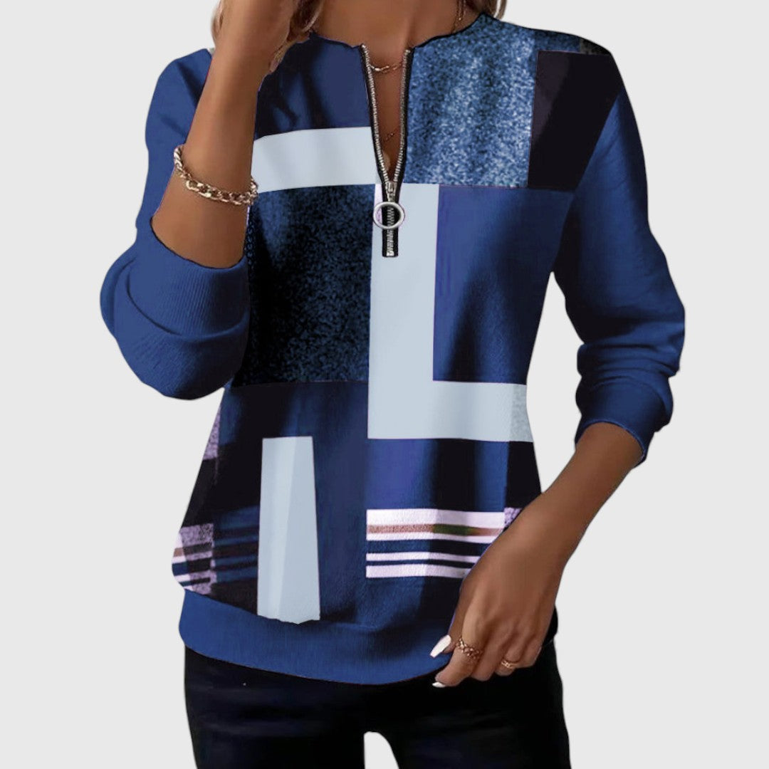 Lidia™ | Comfortabele Jersey met Halve Rits