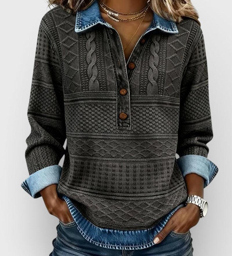 Rosenda™ | Elegante Half-Knoop Sweatshirt