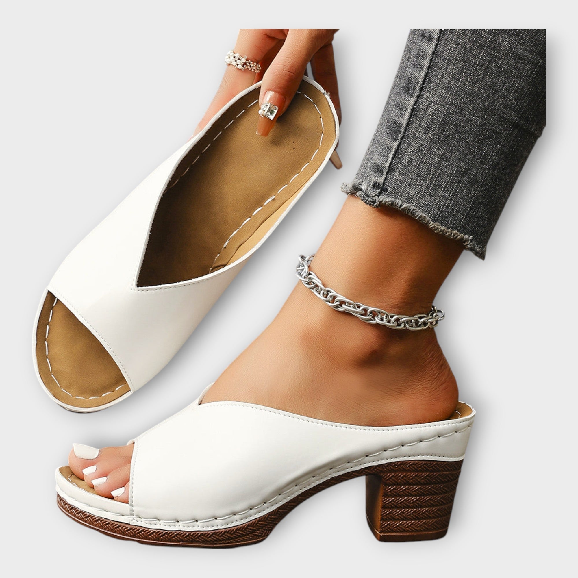 Chunky Hak Sandalen met Open Hak