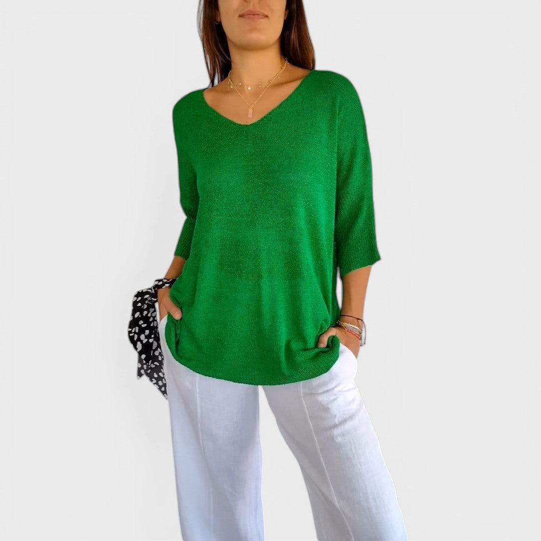 Rosa™ | Effen Gebreide Top met V-hals