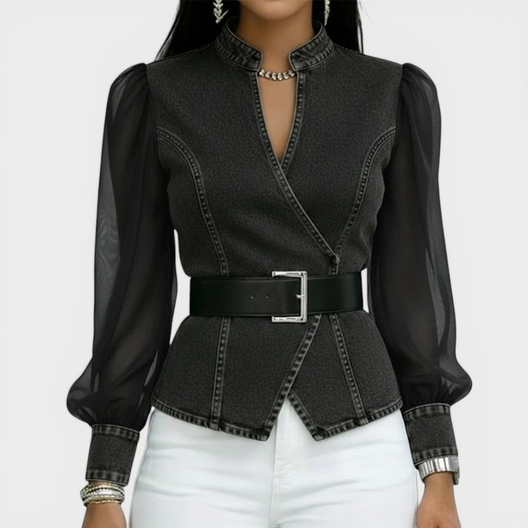 Lucía™ | Elegante Denim Top