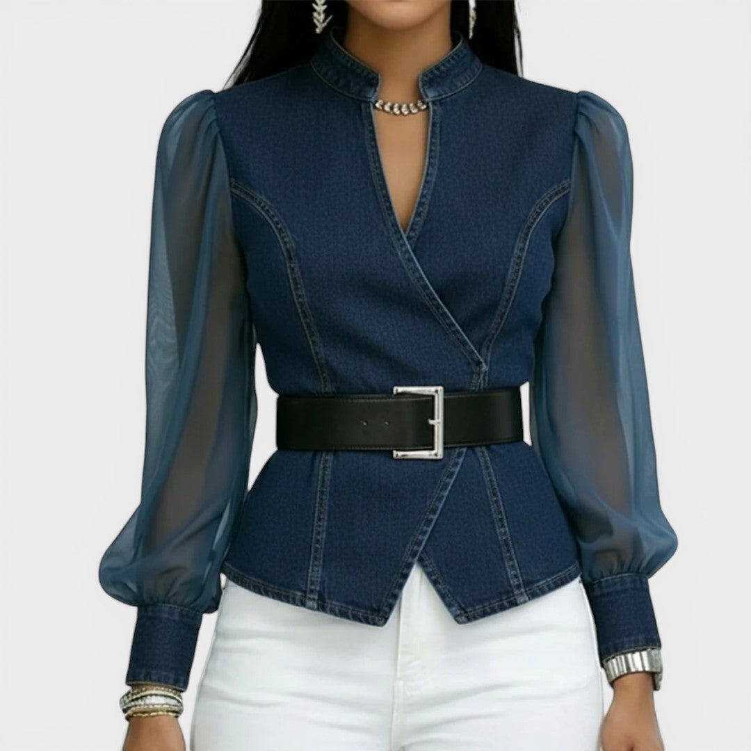 Lucía™ | Elegante Denim Top