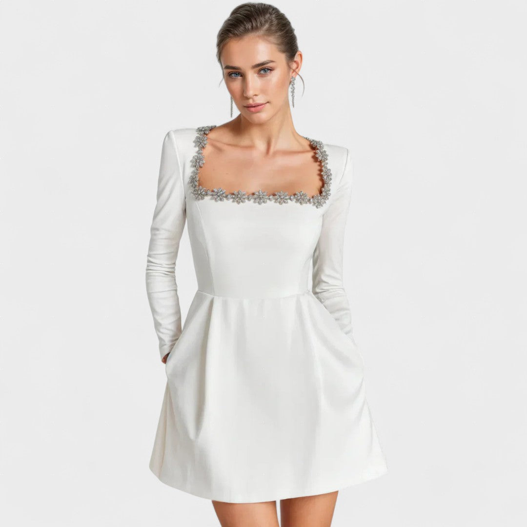 Valeria™ | Elegante Korte Fluwelen Jurk