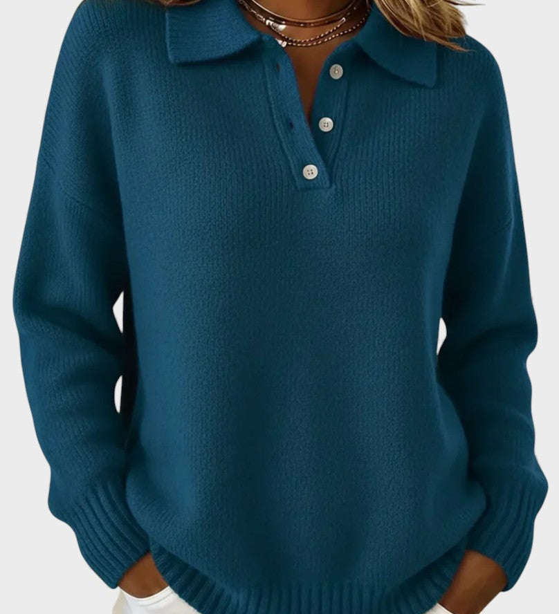 Marta™ | Zachte Gebreide Polo Sweater