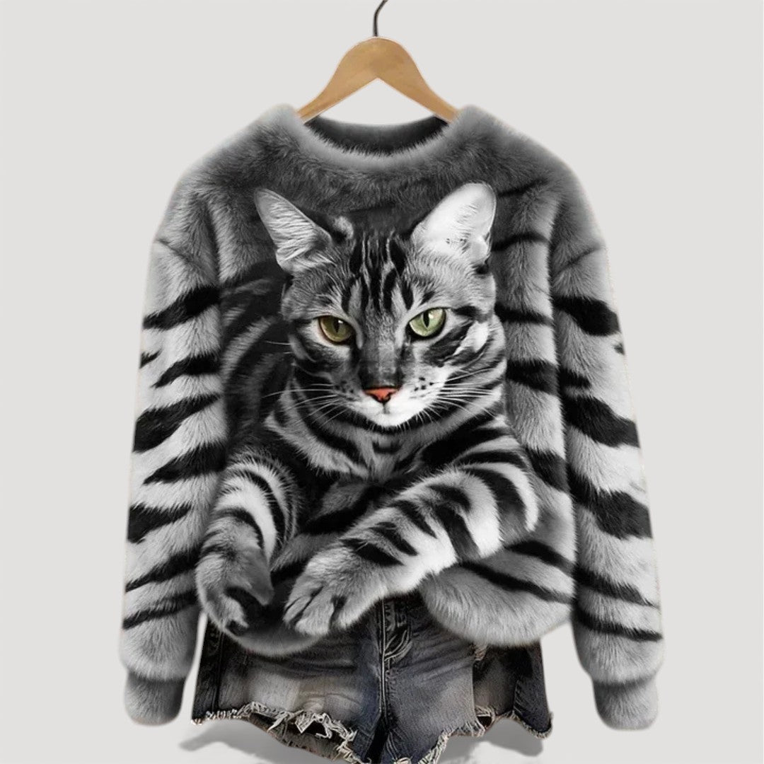 Clara™ | Warme Jersey met Feline Detail