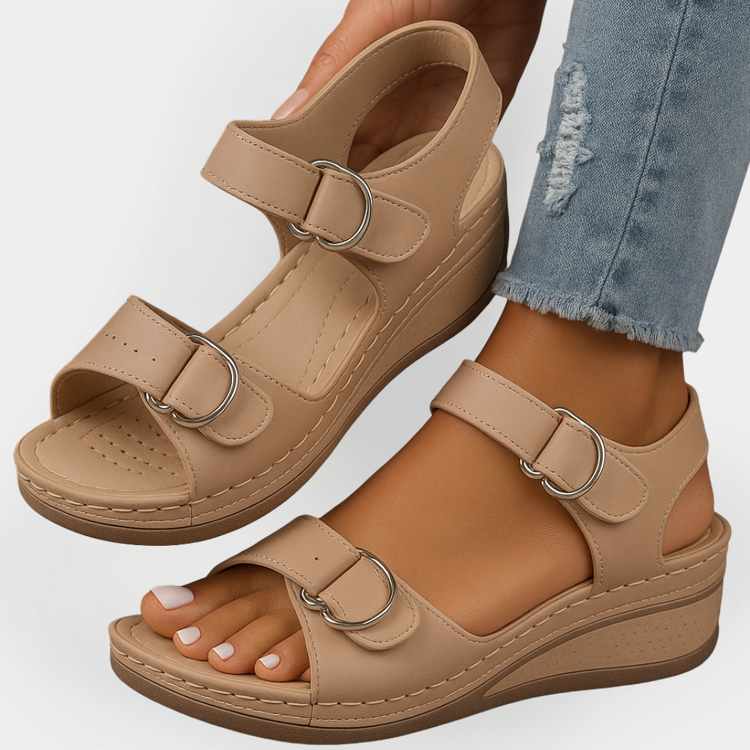 Leren Orthopedische Sandalen met Hak