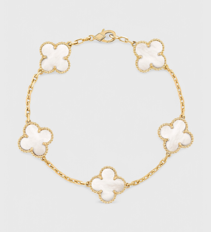 Klavermotief en Elegante Gouden Armband