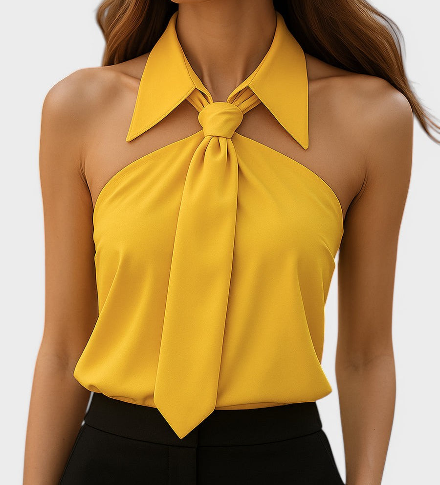 Lucía™ | Elegante Halter Blouse