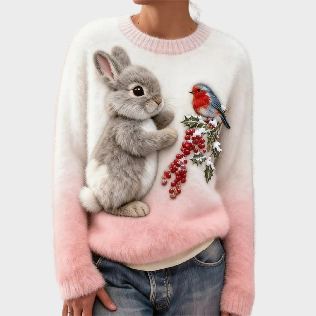 Teresa™ | Zachte Kersttrui met Konijn
