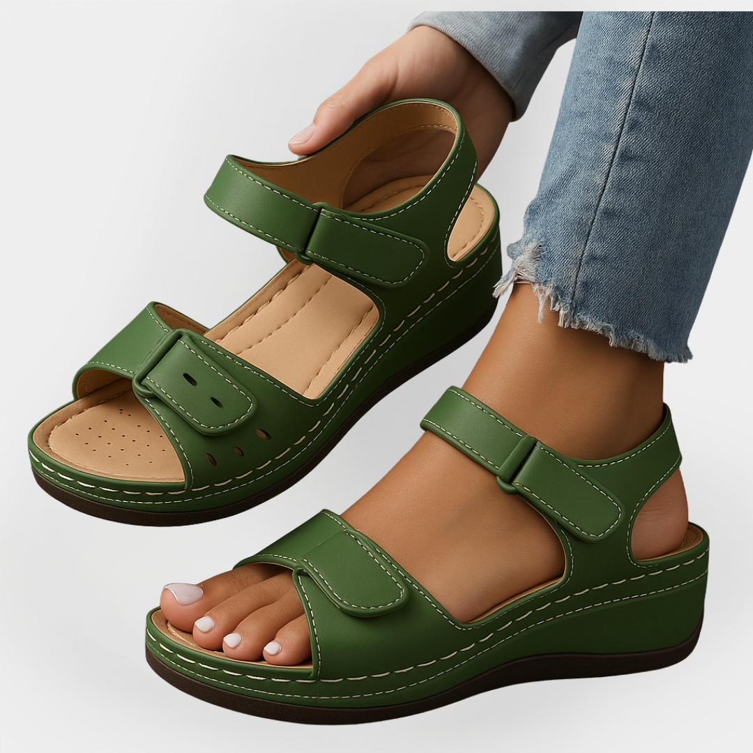 Leren Orthopedische Sandalen met Hak