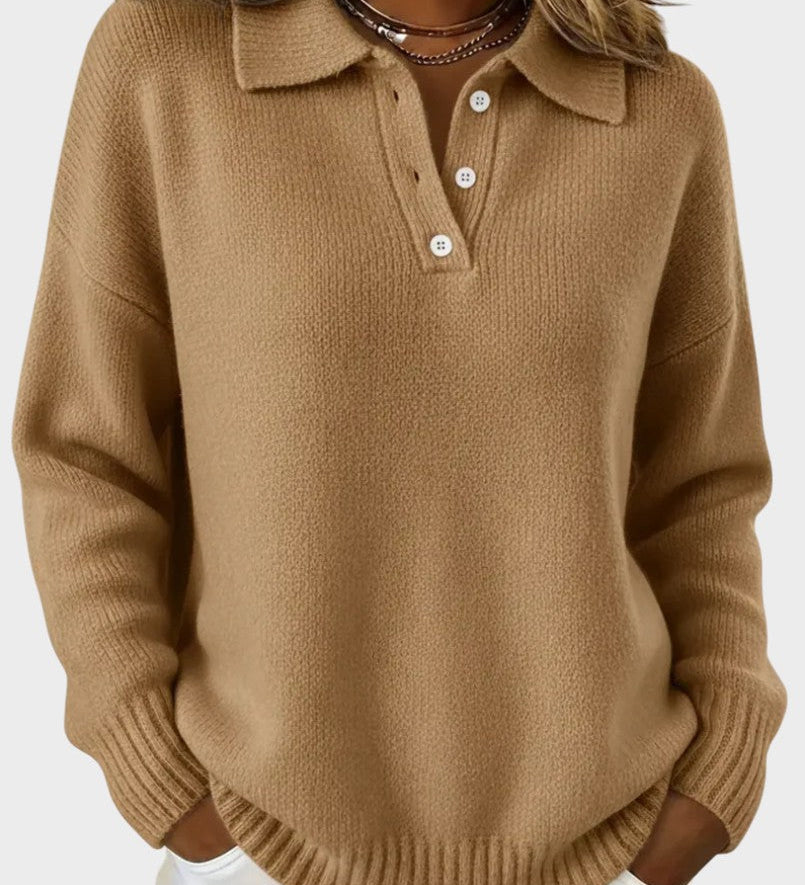 Marta™ | Zachte Gebreide Polo Sweater