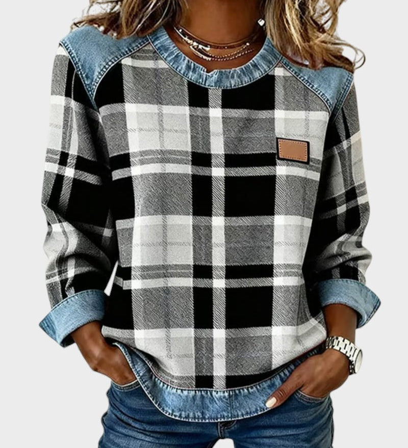 Marta™ | Sweatshirt met Ruit Patches