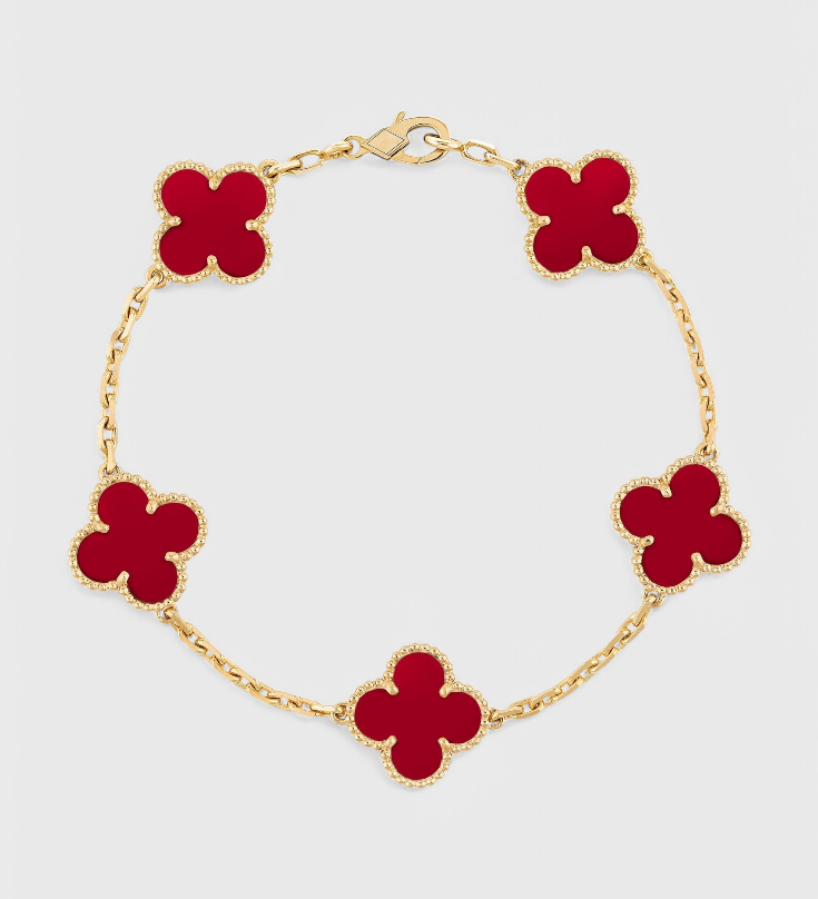 Klavermotief en Elegante Gouden Armband