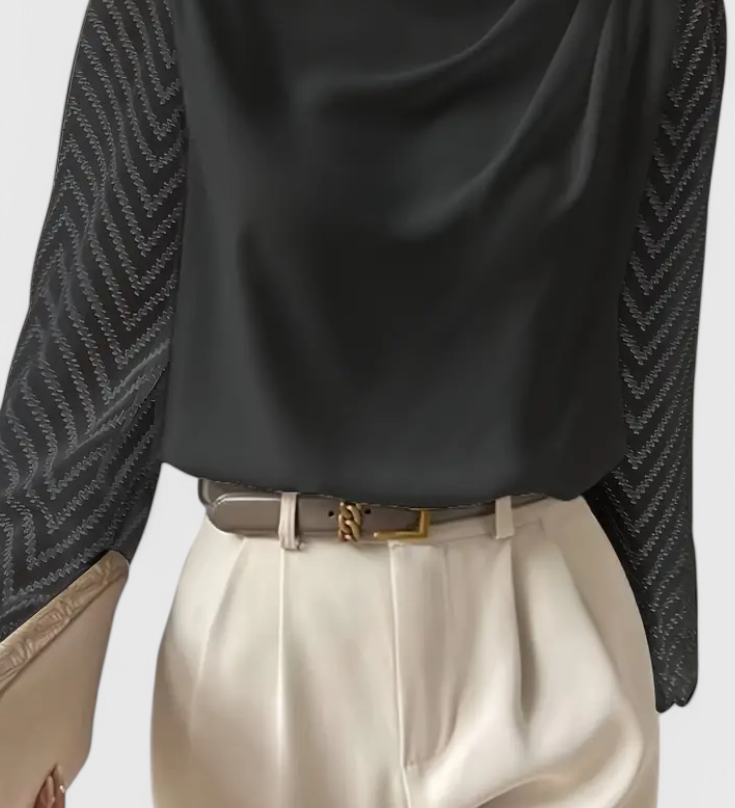 Elegante Zaraa Blouse met Doorzichtige Mouwen
