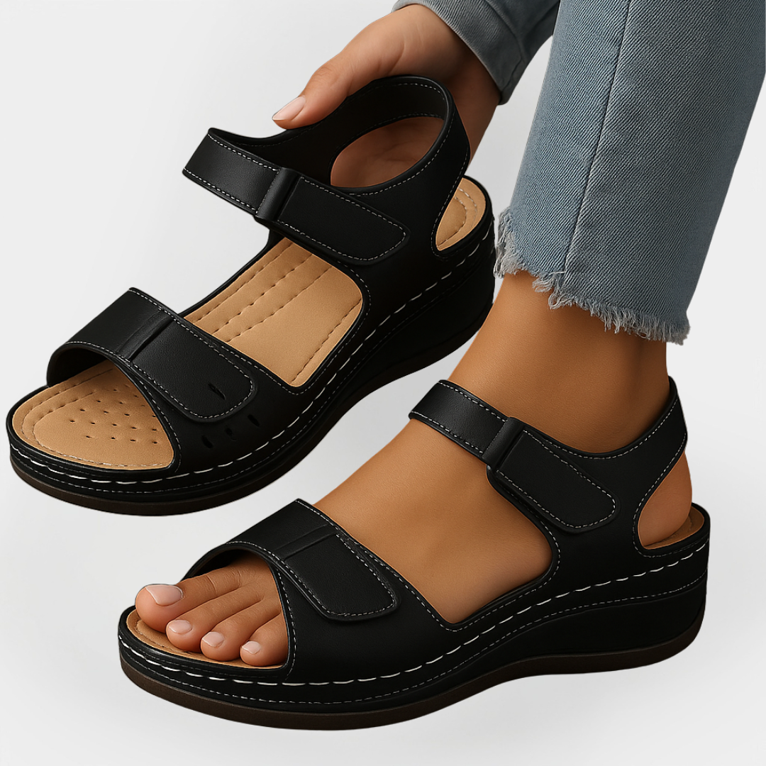 Leren Orthopedische Sandalen met Hak