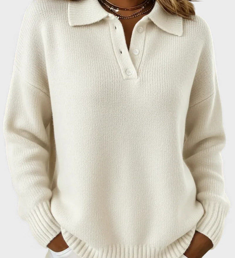 Marta™ | Zachte Gebreide Polo Sweater