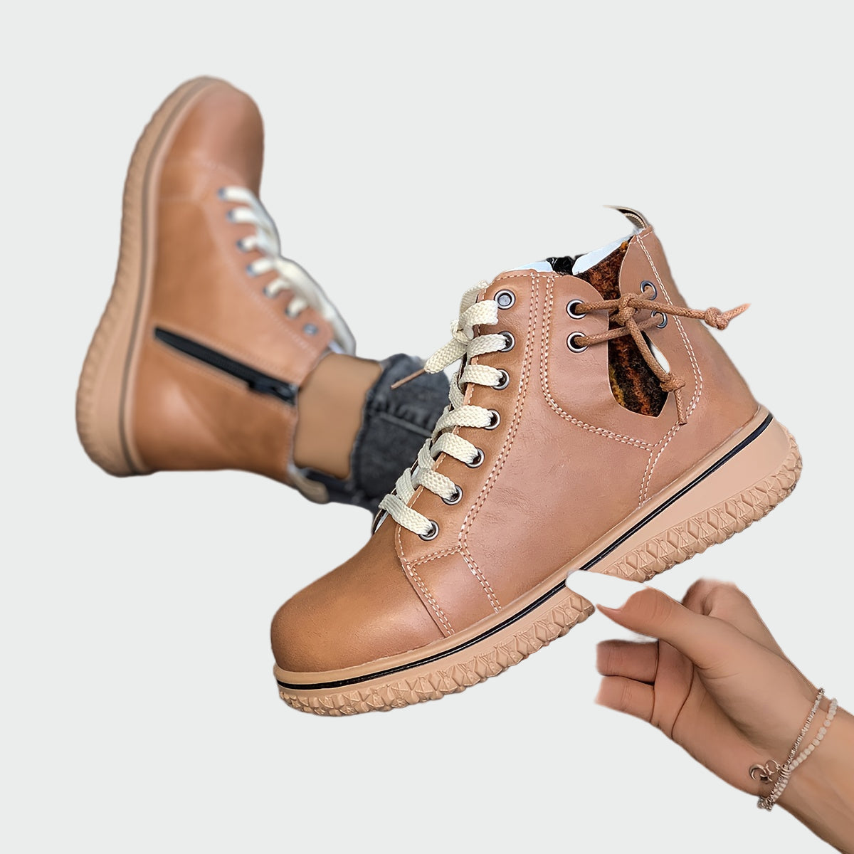 Inés | Moderne Leren Orthopedische Boots met Lage Schacht