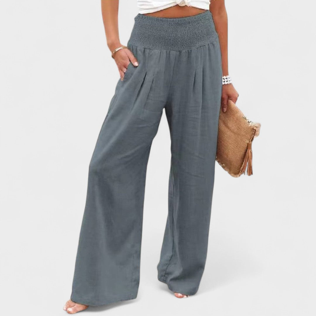 Susana™ | Wijde Katoenen en Linnen Broek