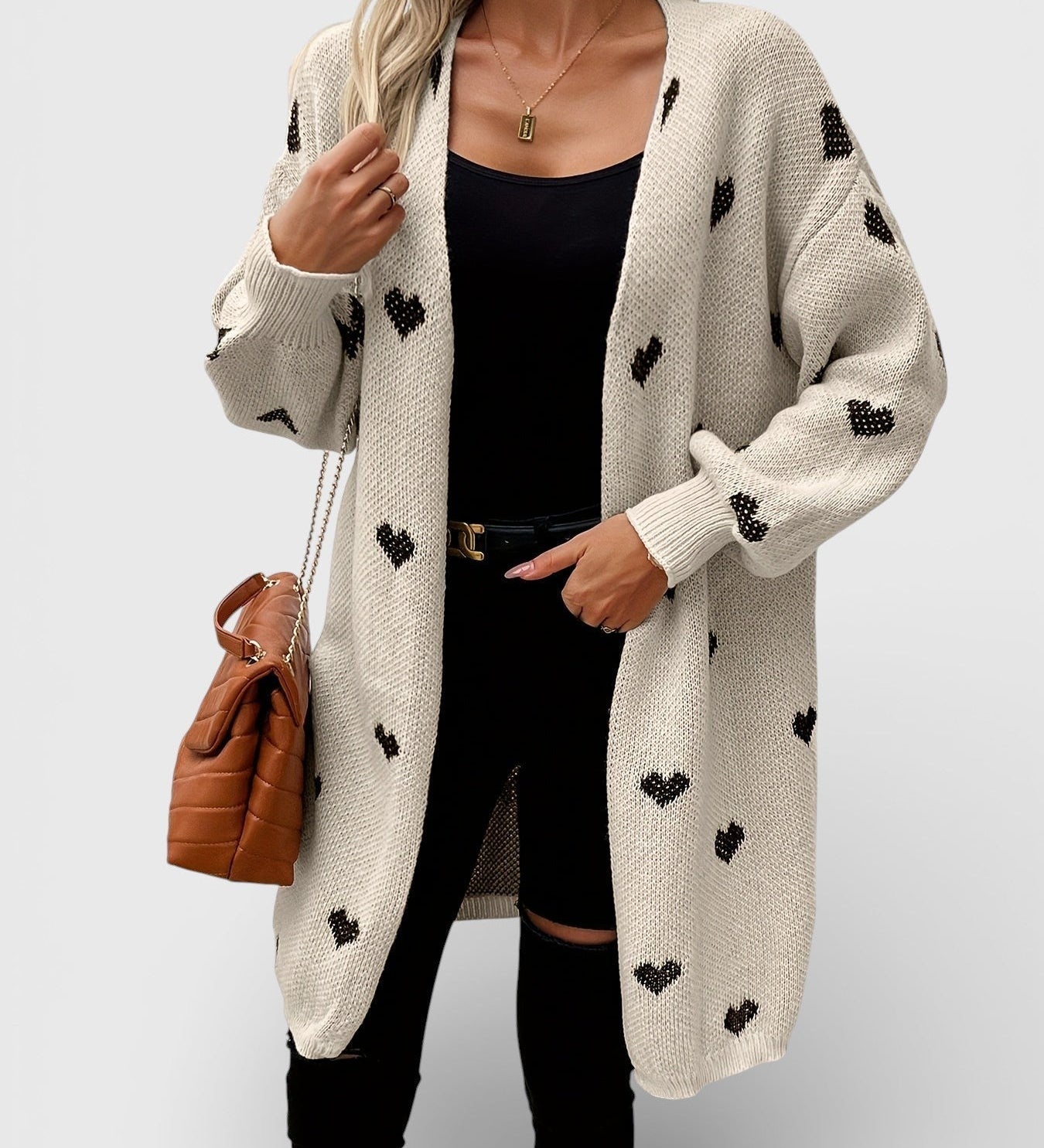 Nina™ | Gebreide Cardigan met Hartjes