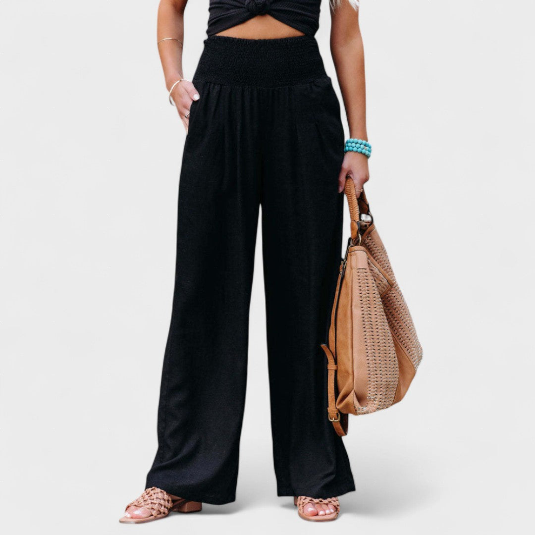 Susana™ | Wijde Katoenen en Linnen Broek