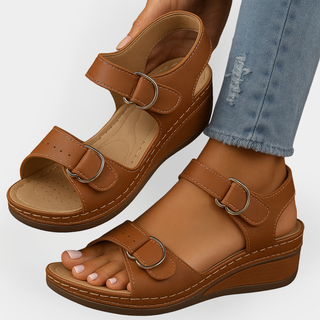 Leren Orthopedische Sandalen met Hak