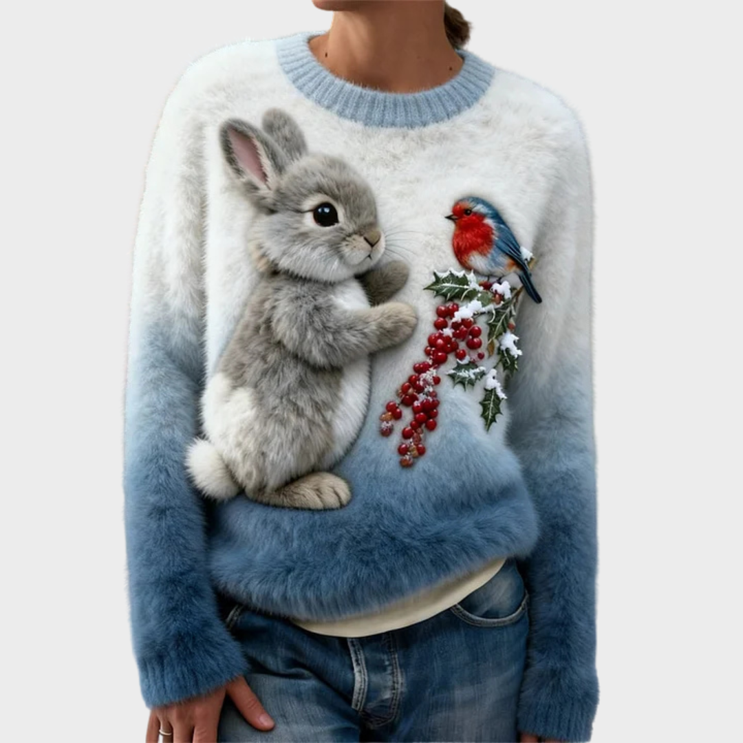 Teresa™ | Zachte Kersttrui met Konijn