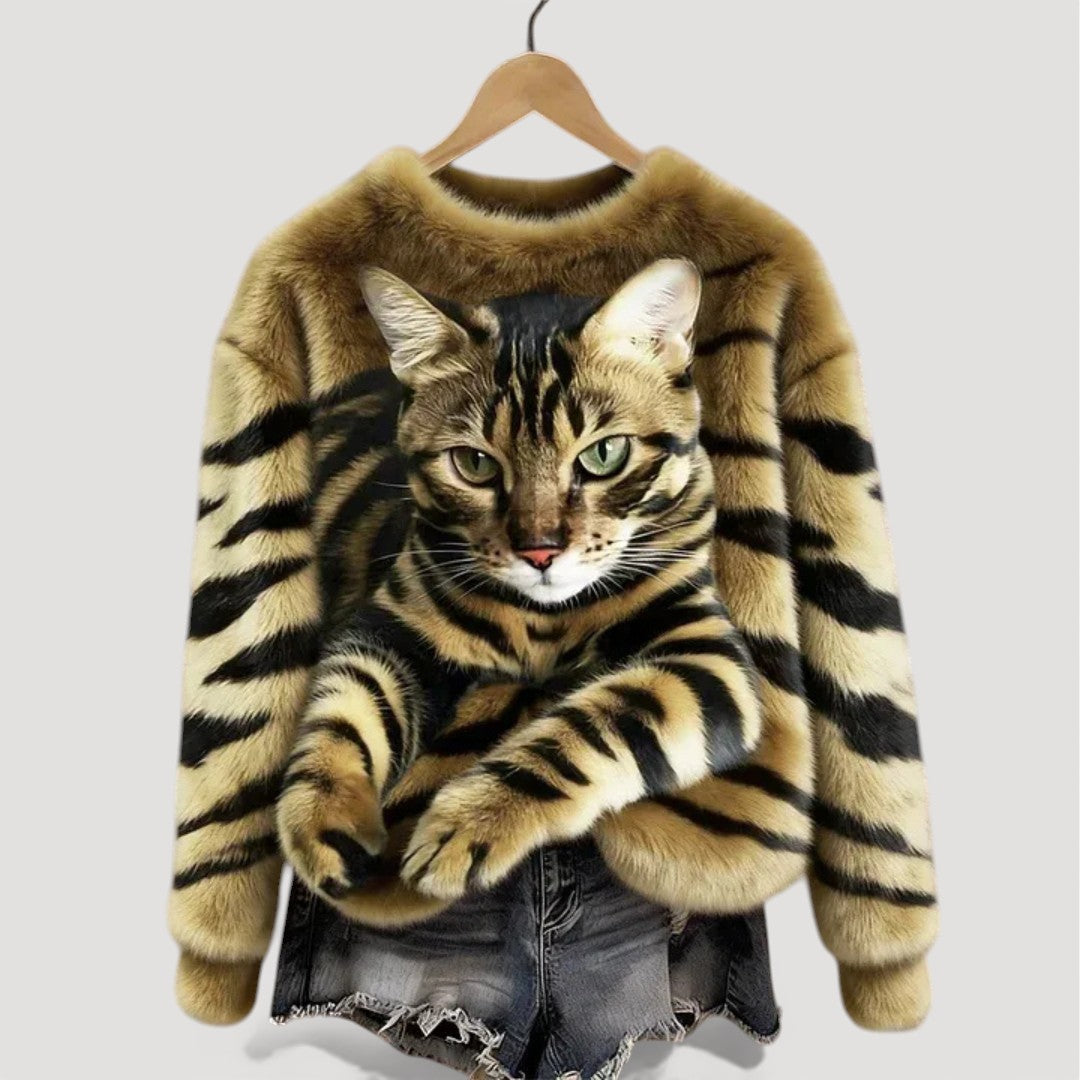 Clara™ | Warme Jersey met Feline Detail