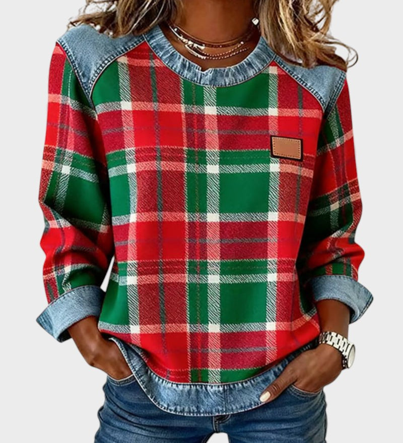 Marta™ | Sweatshirt met Ruit Patches