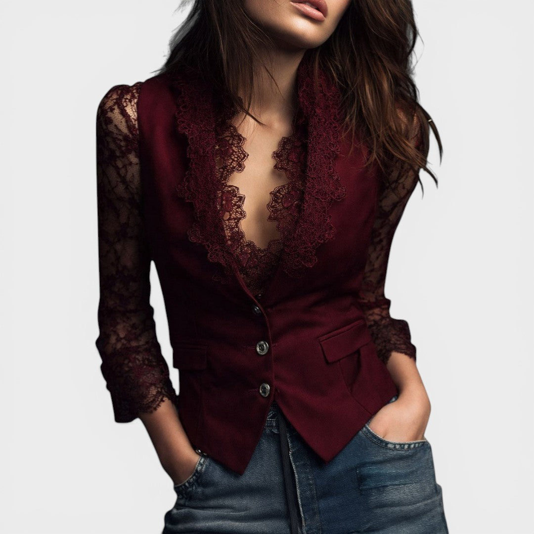 Elena™ | Elegante Kanten Blouse