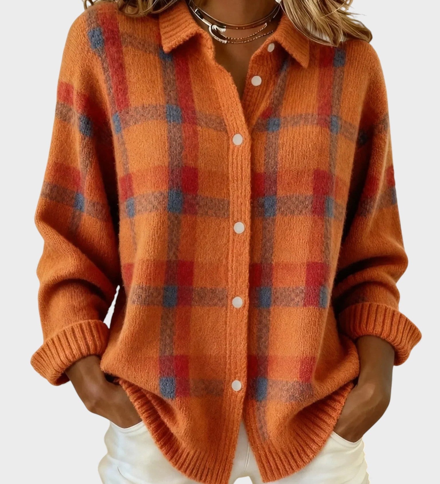 Alba™ | Retro Ruit Contrast Trui