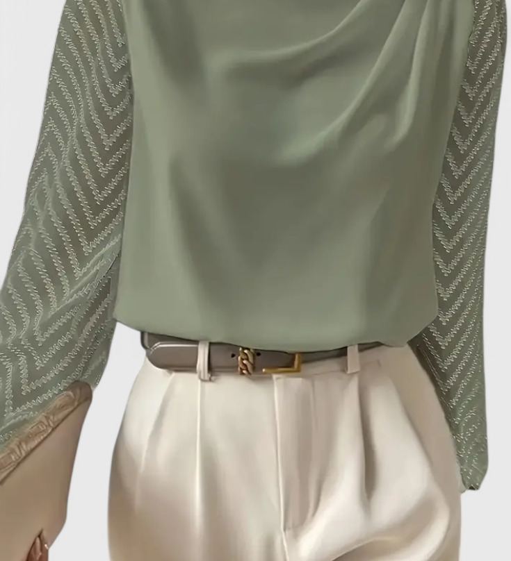Elegante Zaraa Blouse met Doorzichtige Mouwen