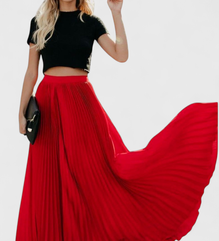 Mila Hoge Taille Plissé Rok