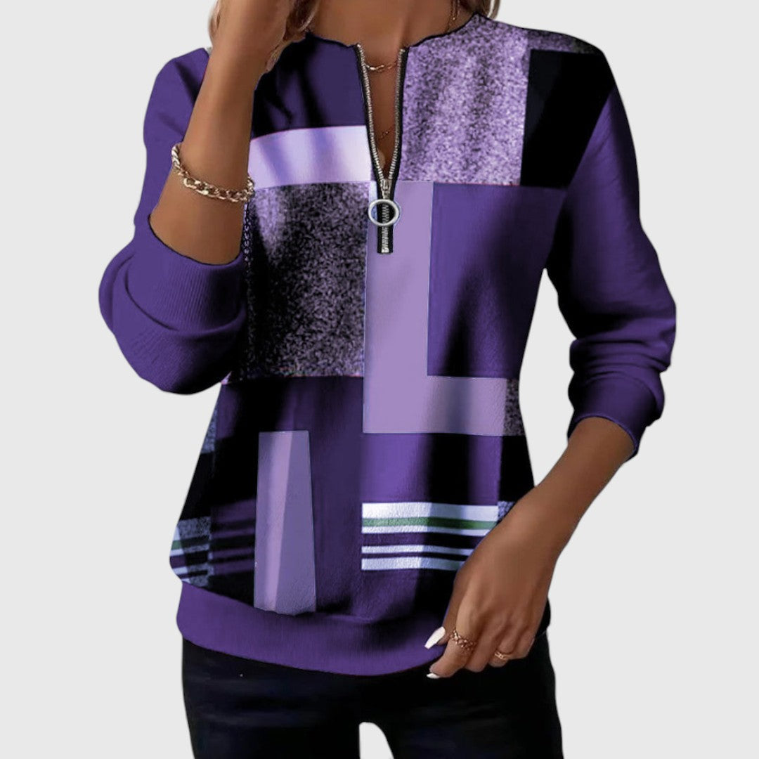 Lidia™ | Comfortabele Jersey met Halve Rits