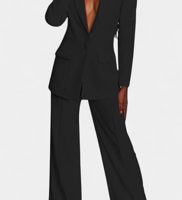 Marnie Tailored Blazer en Brede Pantalon Set